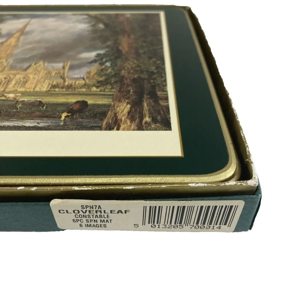 Vintage Clover Leaf Cork Back Table Mats‎ Set of 6 Landscapes by John Constable